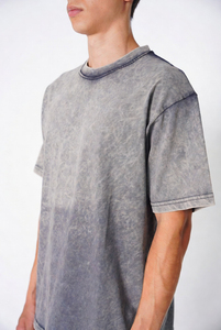 T-shirt surdimensionné personnalisé sur commande, design entièrement personnalisé, effet délavé, manches courtes, col rond unisexe, tissu tricoté de qualité supérieure - Product Image 3