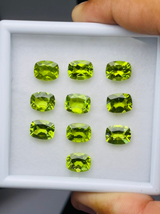 AAA Quality Natural Green Peridot <b>Cushion</b> Cut 9*7mm 22.51 Cts Gemstone Third Party Certified No Treatments Superb Luster Perfect - Product Image 4
