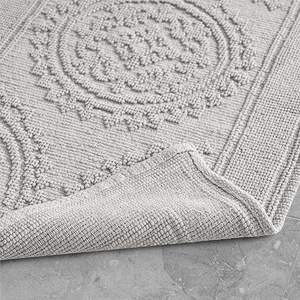 Tapis de bain en coton jacquard moderne au design accrocheur avec logo personnalisé et motif ondulé, écologique et antidérapant - Product Image 3