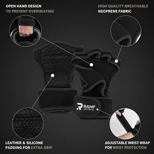 Ventilated Workout <b>Gloves</b> for Men and Women New Rubber Gym Fitness Cross Training <b>Gloves</b> with Built-in Wrist Wraps - Product Image 3