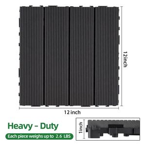 Set di 9 Piastrelle Incastrabili in Legno e Plastica Riciclabile per Pavimenti, 23,4 lb, 30,5 x 30,5 cm, Impermeabili per Uso Interno ed Esterno - Product Image 2