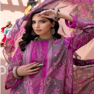 Top Branded Pakistani Chunri Style 3-Piece Lawn Suits Heavy Embroidery Original Riaz <b>Arts</b> Design Traditional Muslim Clothing - Product Image 6