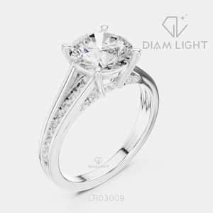 Bague de fiançailles moderne pour femme en or blanc 14 carats avec diamant de laboratoire rond certifié IGI 2,00 carats, couleur F+, clarté VS+, cadeau idéal - Product Image 2
