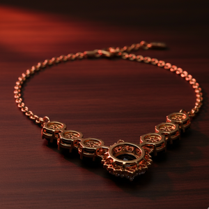 Black Onyx Pendant Necklace, 16 Inch Round with CZ, 925 Sterling <b>Silver</b>, 18K Gold Plated <b>Wedding</b> Party Wear Necklace - Product Image 6