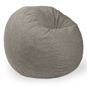 Saxx Grand Pouf Rond 4 pieds en Fausse Fourrure d'Agneau, Confortable, avec Design Fumé - Product Image 2