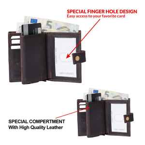 Cartera de Negocios Corta Plegable de Moda para Hombre, con Bloqueo RFID, Impermeable, con Diseño de Caramelo y Forro de Cuero Genuino - Product Image 3