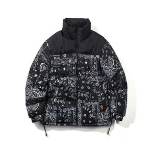 Manteau d'hiver pour homme personnalisé avec logo 2026, en polyester rembourré, noir imprimé, veste matelassée de créateur pour homme - Product Image 1