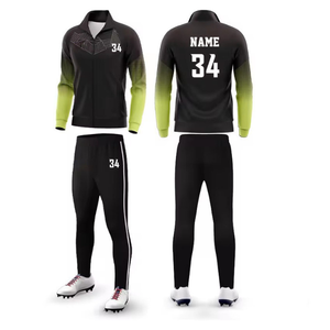 Ensemble de survêtement pour homme bleu dégradé à manches longues avec impression de numéro et de nom, fermeture éclair, ensemble de jogging sportif, vêtements d'automne, polyester respirant - Product Image 5