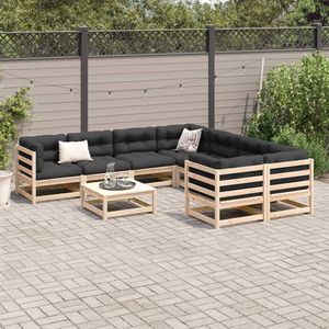 Conjunto de Sofás Modulares Grandes para Patio, de Madera de Pino Sólido Color Antracita, Sofás de Jardín - Product Image 3