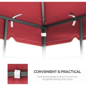 GreatWall Outdoor Patio 10x10 Ft Gazebo Replacement <b>Canopy</b> Double Tiered <b>Tent</b> Roof Top Cover Only Frame Not Included - Product Image 3