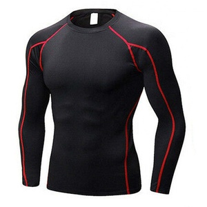 Men's <b>compression</b> <b>shirt</b> Quick dry rash guard Solid gray gym <b>shirt</b> Polyester fitness top - Product Image 1