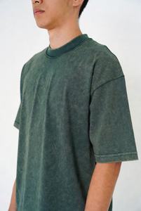 Camiseta Oversize de Algodón 100% Pesado con Lavado Ácido, Tejida, Casual, Lisa, para Hombre, Venta al por Mayor - Product Image 3