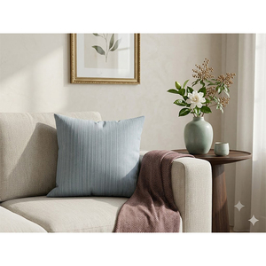 Cotton Linen Yarn Dyed Textured Stripe Cushion <b>Cover</b> | Premium Decorative <b>Throw</b> Pillow <b>Cover</b> for <b>Sofa</b>, Bed & Home Décor - Product Image 1
