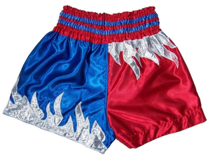 กางเกง MMA ผ้าซาตินโพลีเอสเตอร์ 100% ขายดี ออกแบบเองได้ ป้องกันรอยยับ พิมพ์ลายแบบ Sublimation สำหรับคิกบ็อกซิ่ง เหมาะสำหรับทุกเพศ - Product Image 1