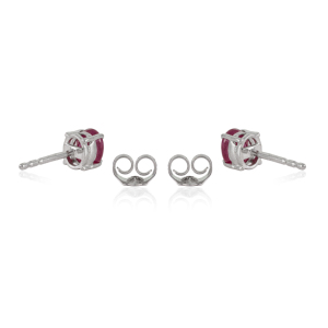 Beautiful Simple Design Oval Cut Natural Ruby Gemstone Prong Set 925 <b>Sterling</b> <b>Silver</b> Handcrafted <b>Stud</b> Earrings - Product Image 6