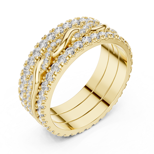 Bagues en Moissanite pour Femmes, Large Bande, Coupe Ronde, Multi-rangs de Diamants, Cadeau d'Anniversaire de Mariage - Product Image 6