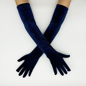 Guantes Largos de Invierno Azul Marino para Mujer, de Terciopelo, Elásticos, para Ópera, con Mangas Largas, Cálidos para Invierno, Navidad, Fiestas, Cosplay, Eventos Nocturnos - Product Image 5