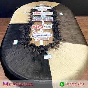 Cheveux vietnamiens de luxe tissés à la main, texture naturelle, cheveux bruts non traités, couleur personnalisable, stock disponible - Product Image 5