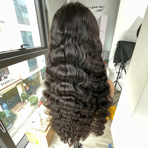 Perruque 30 pouces Cheveux vietnamiens Deep Wave Couleur naturelle Base en dentelle HD transparente Cheveux vierges Densité 250% Super Double Drawn - Product Image 5