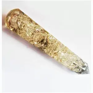 Clear Crystal Quartz Orgone Facetted Massage Wands Wholesale Crystal Crafts Reiki Minerals Orgonite Energetic Products For Sale
