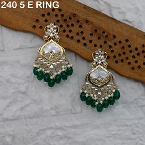 Pendientes DE BODA DE MODA Étnico Chapado en oro Redondo Perla hueca BeadsTrending Pendientes de diamantes Joyería - Product Image 2