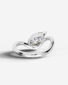 S925 Sterling <b>Silver</b> rhodium Plated Set pear Cut Moissanite GRA Certified Engagement Wedding <b>Ring</b> - Product Image 3