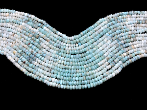 Perles facettées rondes en larimar multicolores de 3 mm à 5 mm, pierres précieuses semi-précieuses en larimar bleu naturel, perles en vrac pour la fabrication de bijoux - Product Image 4