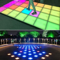 Lumières de sol LED portables à induction, changeantes de couleur, pour aménagement paysager, étanches IP67, en acier inoxydable
