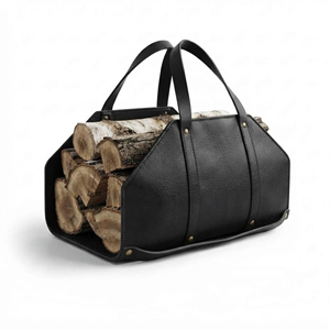 Factory Genuine Leather Firewood <b>Log</b> Transport Bag Heavy Duty Portable Wood Carrying Tote <b>Fireplace</b> Gear LLR-0128 - Product Image 2