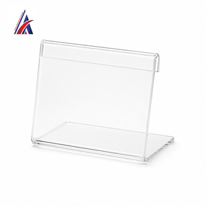 Meilleure Vente – Support d'étiquettes de prix incliné en acrylique transparent, moderne, en forme de L, 60x45mm, lot de 50 pièces, pré-assemblé - Product Image 3