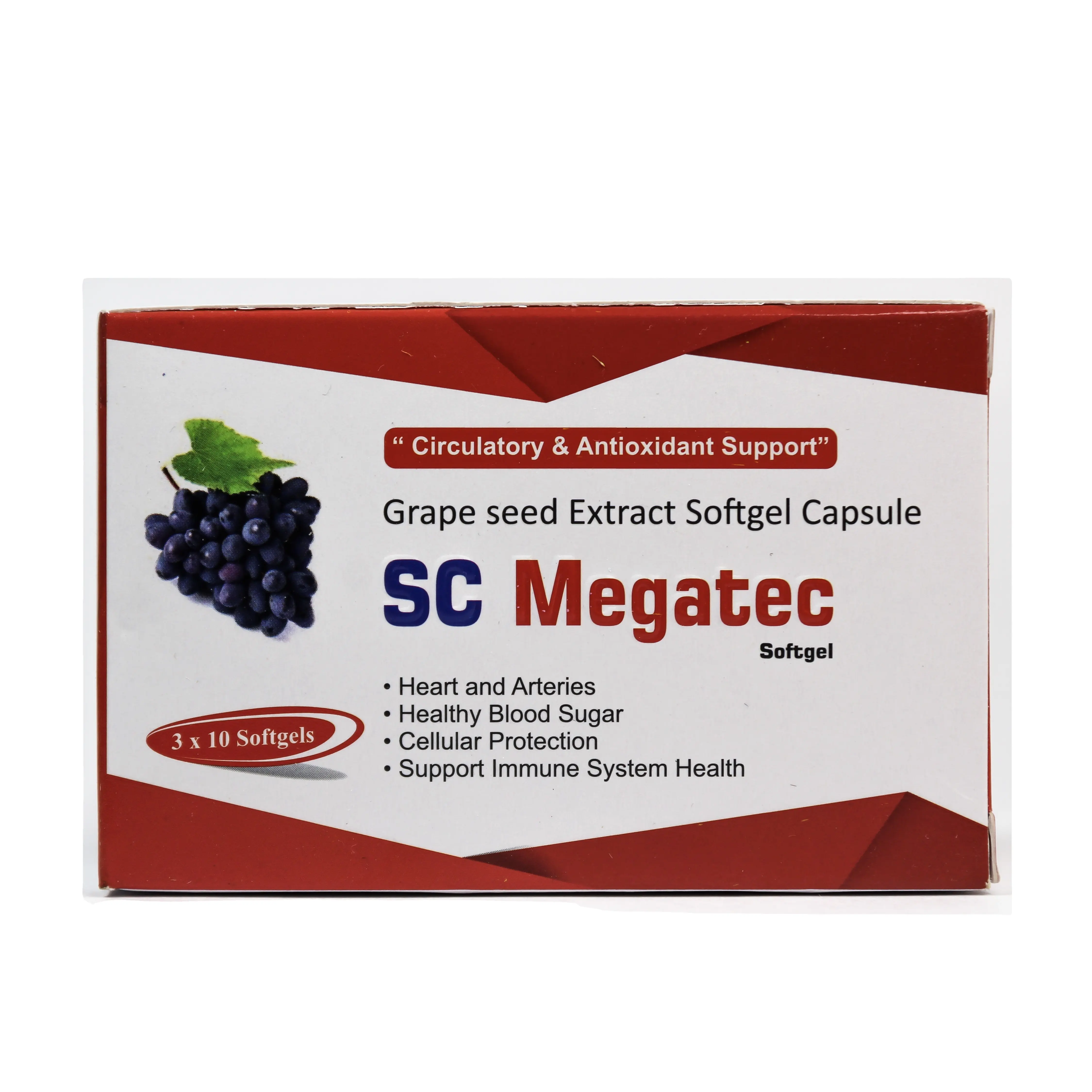 Premium Quality with Private Labeling Grape Seed Extract Softgel Capsule for improving blood flow.