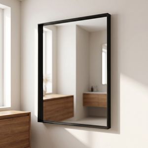 28x36 Inch Black <b>Rectangular</b> Bathroom <b>Wall</b> Mounted Vanity <b>Mirror</b> with Deep Frame - Product Image 2