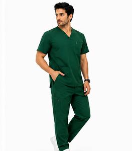Ensemble de blouses médicales respirantes pour hommes, pantalon jogger, uniforme d'hôpital pour médecins et infirmières, logo personnalisé, extensible, spandex, confortable et durable - Product Image 4