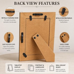 Custom Handmade Eco-Friendly Wooden Picture <b>Frame</b> Premium <b>Rustic</b> <b>Photo</b> Display Holder Tabletop Living Room Bedroom Office - Product Image 5