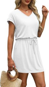 Conjunto de Ropa Femenina de 2 Piezas, Camiseta con Pantalón Corto, Tela Cómoda y Transpirable, Uso Diario, Informal para Interiores y Exteriores - Product Image 4