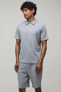 Conjunto de Camiseta Polo Oversize para Hombre, con Logotipo Personalizado en la Parte Delantera, Impresión Digital, Transpirable, Conjunto de Verano de 2 Piezas, Mezcla de Poliéster/Algodón - Product Image 3