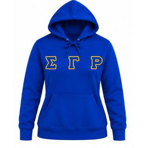 เสื้อฮู้ดสีน้ำเงิน Sigma Gamma Rho ลายตัวอักษรกรีกสำหรับผู้หญิง เสื้อสเวตเชิ้ตมีฮู้ดผ้าฟลีซ สำหรับชมรมนักศึกษา มหาวิทยาลัย สไตล์ลำลอง ปักลายตามสั่ง - Product Image 1