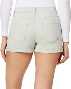 Shorts en jean pour femme de haute qualité à prix abordable, couleur bleue sexy, en coton, anti-humidité, séchage rapide, respirant, taille haute, fermeture boutonnée - Product Image 2