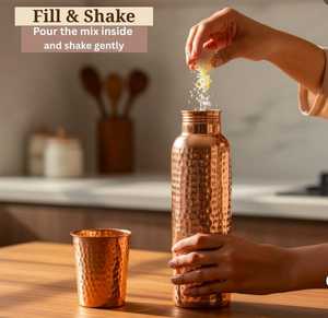 Ayurveda 100% Pure Hammered <b>Copper</b> Water <b>Bottle</b> Ayurvedic Detox <b>Drinking</b> <b>Bottle</b> , Eco Friendly Reusable <b>Copper</b> Drinkware - Product Image 3