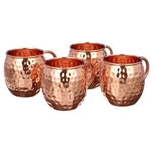 Moscow Mule <b>Copper</b> Mugs Set Wholesale Pure <b>Copper</b> Hammered Beer <b>Cup</b>/Mule <b>Cups</b> for Any Chilled Beverage Unique Gift Brass Handle - Product Image 6