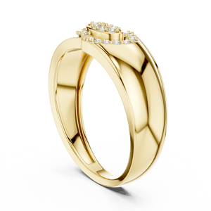 Bague solitaire en or jaune plaqué avec diamant, bijou pour fiançailles, anniversaire et usage quotidien - Product Image 3