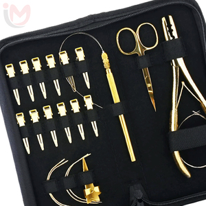 Kit d'outils pour extensions de cheveux : pinces métalliques, ciseaux, outil à boucles, ensemble de retrait de micro-anneaux - Product Image 5