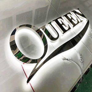 Letrero Luminoso LED de Acero Inoxidable 304 con Acabado <span class=keywords><strong>Espejo</strong></span>, Resistente a la Intemperie para Exteriores, para Fachadas de Tiendas y Restaurantes - Product Image 4