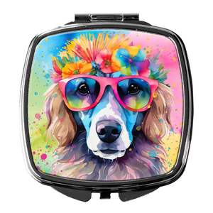Poodle Hippie Dawg <b>Compact</b> Travel Makeup <b>Mirror</b> Women's Handheld Folding Pocket Decorative <b>Mirror</b> Gift for Girls - Product Image 1