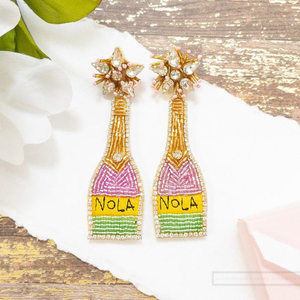 Pendientes de cuentas de semillas para fiesta de Nueva Orleans, con diseño de botella de Nola, para despedida de soltera y Mardi Gras, para mujer - Product Image 4
