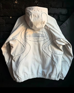 Ensemble 2 pièces coupe-vent en polyester réfléchissant à capuche, vêtements de sport amples avec logo animal imprimé sur le devant, séchage rapide - Vente en gros - Product Image 4