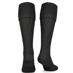 <b>Knee</b> <b>High</b> Black Wool <b>Socks</b> for Scottish Kilt Highland Dress Use Made in Pakistan - Product Image 4