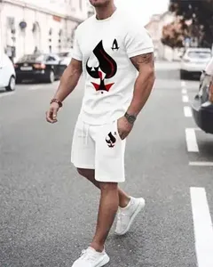 <b>Men</b> Casual <b>Short</b>-sleeved <b>T</b>-<b>shirt</b> <b>shorts</b> <b>set</b> Quick Dry Summer Sports Two-piece Custom Loose Sportswear Solid Color Two Piece <b>Set</b> - Product Image 2