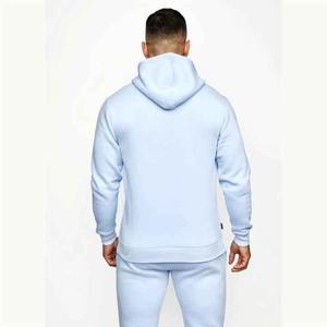 Ensemble de survêtement deux pièces en coton 100 % pour homme, idéal pour l'entraînement et le fitness, respirant, en coton uni teint - Product Image 4