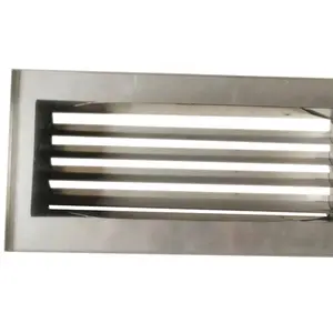 Rejilla de aire acondicionado HVAC de acero inoxidable, difusor lineal